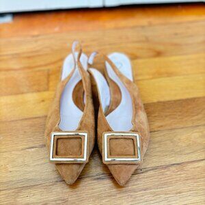 Sole Bliss Suede Slingback Flats Size 36